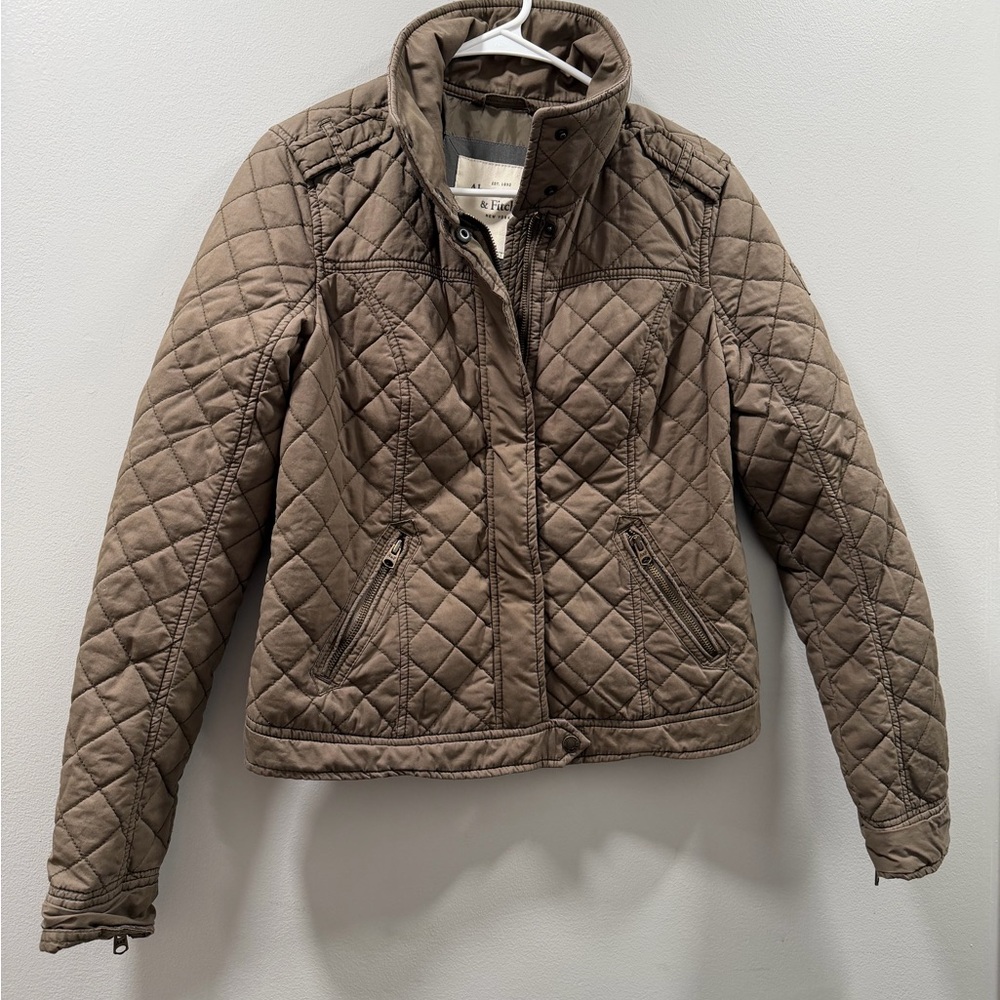 Vintage Abercrombie Y2K old label Quilted olive Jacket field barn jacket M
